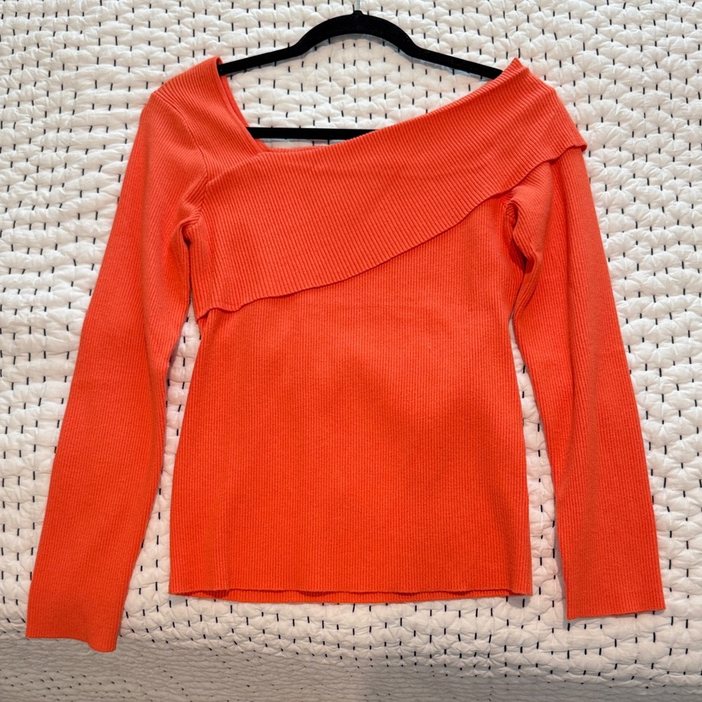Vibrant Off-Shoulder Sweater in Orange